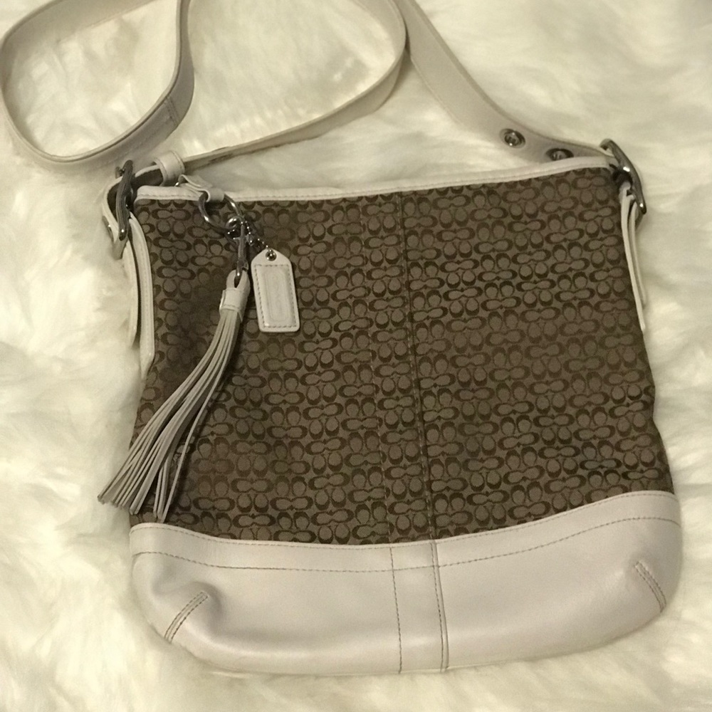 Coach white messenger shoulder bag J0685-F10416